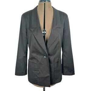 Chico's Women's Brown Animal Print Lining Single Button‎ Blazer Size Small